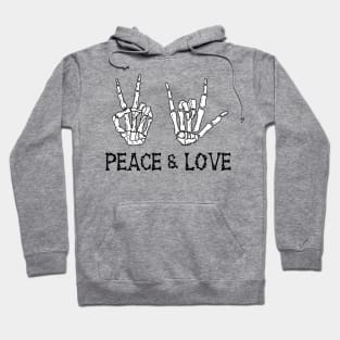 Peace and Love Skeleton Hands Hoodie